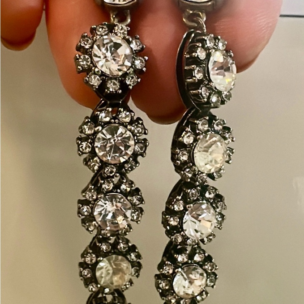 Long Rhinestone Earrings - Picture 6 of 6